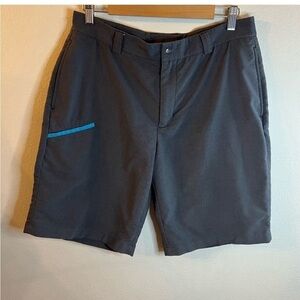 Slazenger golf shorts mens size 38 gray/aqua trim outdoor athleisure